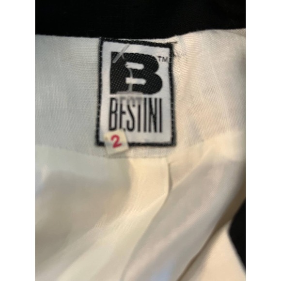 RARE! VINTAGE Bestini Paris WHITE/BLACK HUGE GOLD BUTTON BLAZER SZ S-M - Picture 4 of 5